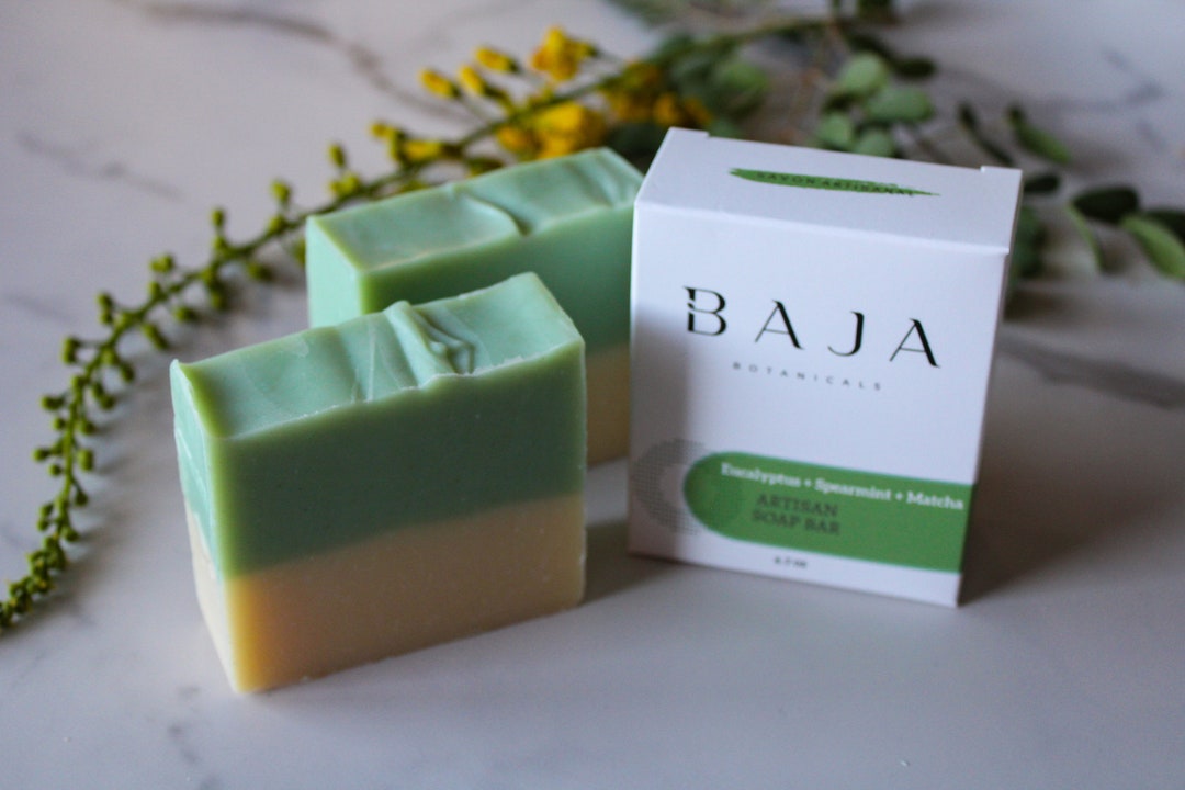 Eucalyptus Spearmint Matcha Soap Bar | Cold Process Soap | Handmade ...