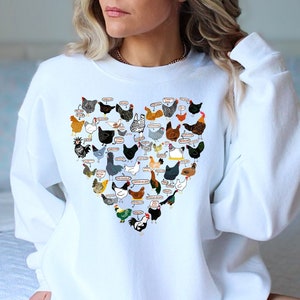 Chicken Heart Sweatshirt: Farm Animal Lover Gift