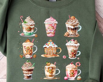 Christmas Coffee Sweatshirt: Christmas Coffee Sweatshirt, Christmas Coffee Sweater, Coffee Lover Shirt, Latte Coffee sweatshirt,