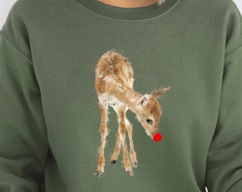 Reindeer Christmas Sweatshirt: Women's Holiday Shirt