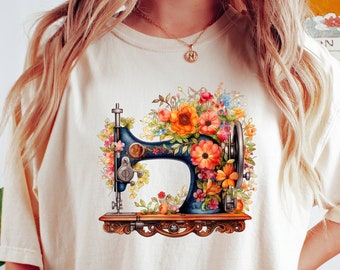 Flower Sewing Machine Shirt, Funny Sew TShirt, Women Shirt, Sewciopath Tee, Shirts for Women, Sewing Lover Shirt, Quilter Gift,