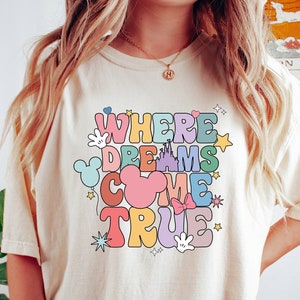 Camisa Disney donde los sueños se hacen realidad, camisa Vacay colorida, camisa Disneyworld, camisa de la familia Disney, camisas estéticas de Disney,