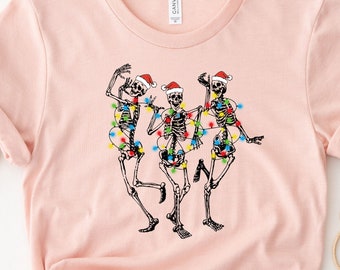 Skeleton Dancing Christmas Sweatshirt, Skeleton Dance Sweatshirt, Christmas Lights Sweatshirt, Skull Christmas Sweatshirt, Christmas Gift