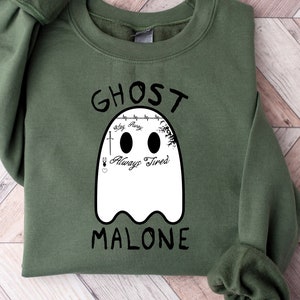 Ghost Malone Sweatshirt, Halloween Sweatshirt, Cute Ghost Sweat, Funny Halloween Crewneck,  Stay Spooky, Spooky Sweatshirt, Halloween 2023,