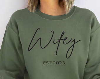 Personalized Wifey Sweatshirt: Bridal Shower Gift