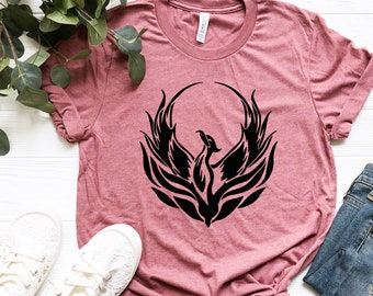 Phoenix T-Shirt , Phoenix Rising T-shirt , Inspiring T-shirt , Mystique Shirt , Bird Shirt , Inspirational Gift , Bird tee , Unisex T-Shirt,