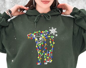 Christmas Sweatshirt,Cute Cow Christmas Sweatshirt,2023 Merry Christmas,Merry Christmoos,2023 Happy New Year,Christmas Gift,Christmas Light