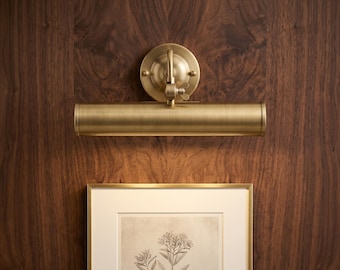 Vintage Curved Arm Picture Light | Antique Brass, Polished Brass, Nickel Sconce