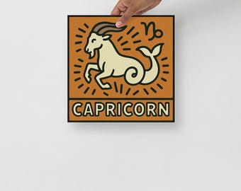 CAPRICORN Wall Art Zodiac Poster Digital Print, Capricorn Art, Gift, Horoscope Wall Art, Horoscope Gifts, Astrology Art, Pop Art Print