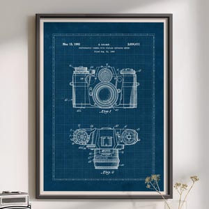 Classic Camera Blueprint Art: Photography Poster, Analog Camera Decor (Digital Download)