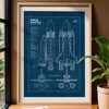 Space Shuttle Blueprint Poster: NASA Spacecraft Art, Aerospace Gift ...
