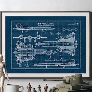 SR-71 Blackbird Blueprint Poster: Aviation Wall Art (Digital Download, PDF & JPEG Files Available)