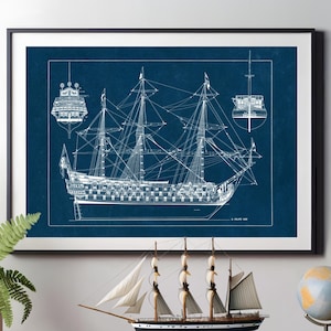 Vintage San Felipe Ship Blueprint Poster: Nautical Wall Art (Instant Download)