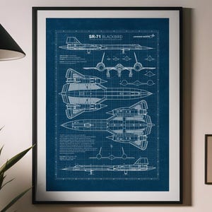 SR-71 Blackbird, Blueprint Poster, Flugzeug Poster, Luftfahrt Geschenk, Luftfahrt Design, Militärluftfahrt, Amerikanische Flugzeuge, INSTANT DOWNLOAD