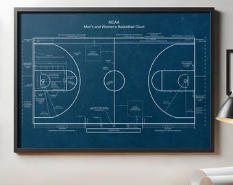 2024-25 NCAA Basketball Court Blueprint Poster: NBA Fan Wall Art (Digital Download)
