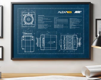 Arri Alexa Mini Camera Blueprint: Film Studio Wall Art (Digital Download)