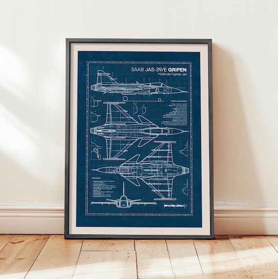 サーブ JAS-39 グリペン航空機ポスター：航空ウォールアート（デジタル