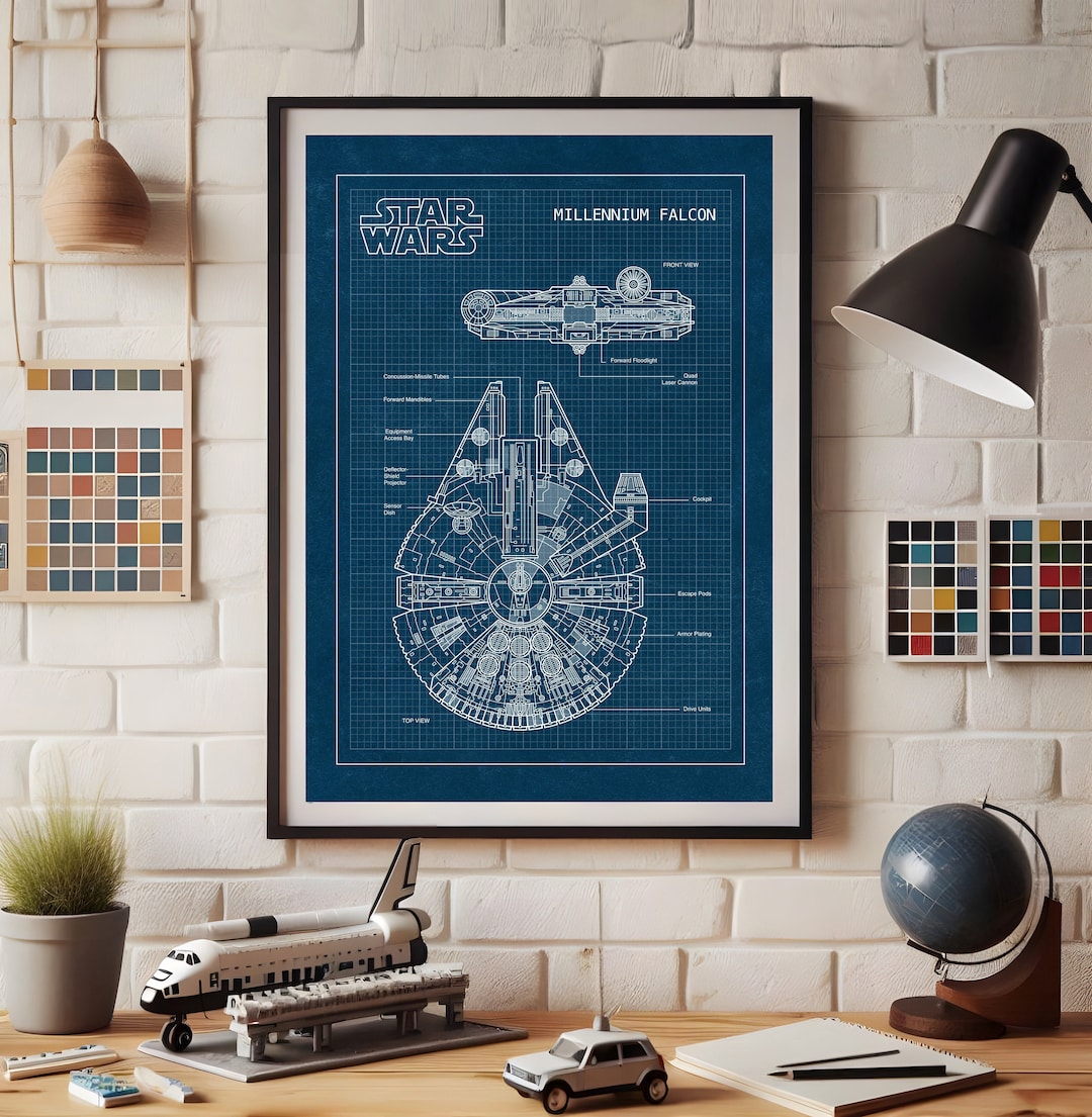 Millennium Falcon Blueprint: Star Wars Wall Art (digital Download) - Etsy