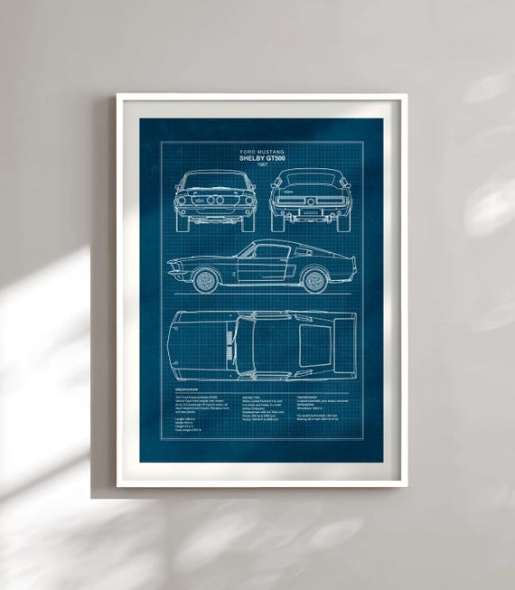 1967年式フォード・マスタング・シェルビーGT500の設計図、クラシック