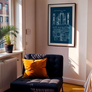 Westminster Abbey Blueprint: Gothic Architecture Art Print (Digital Download) image 6