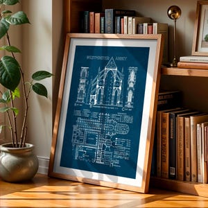Westminster Abbey Blueprint: Gothic Architecture Art Print (Digital Download) image 5
