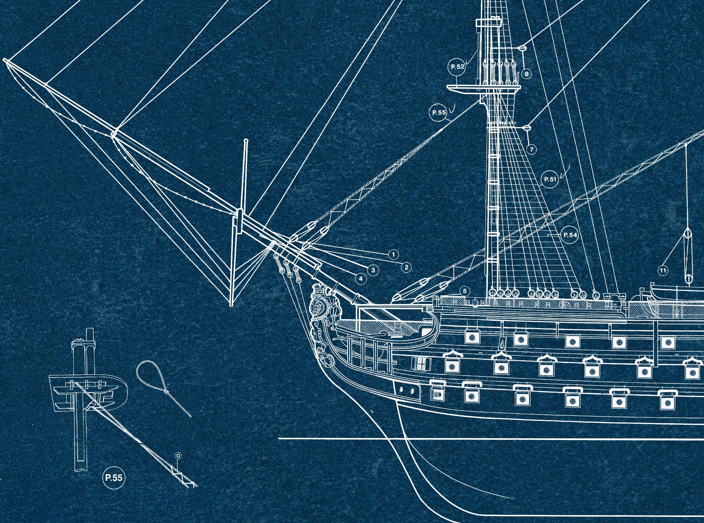 H.M.S Victory Blueprint Poster, Nautical Decor, Gift for Maritime ...
