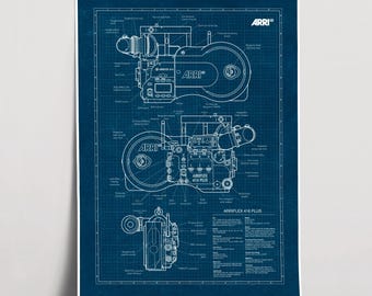 Arriflex 416 Blueprint Poster: Cinema Camera Wall Art, Arri Camera