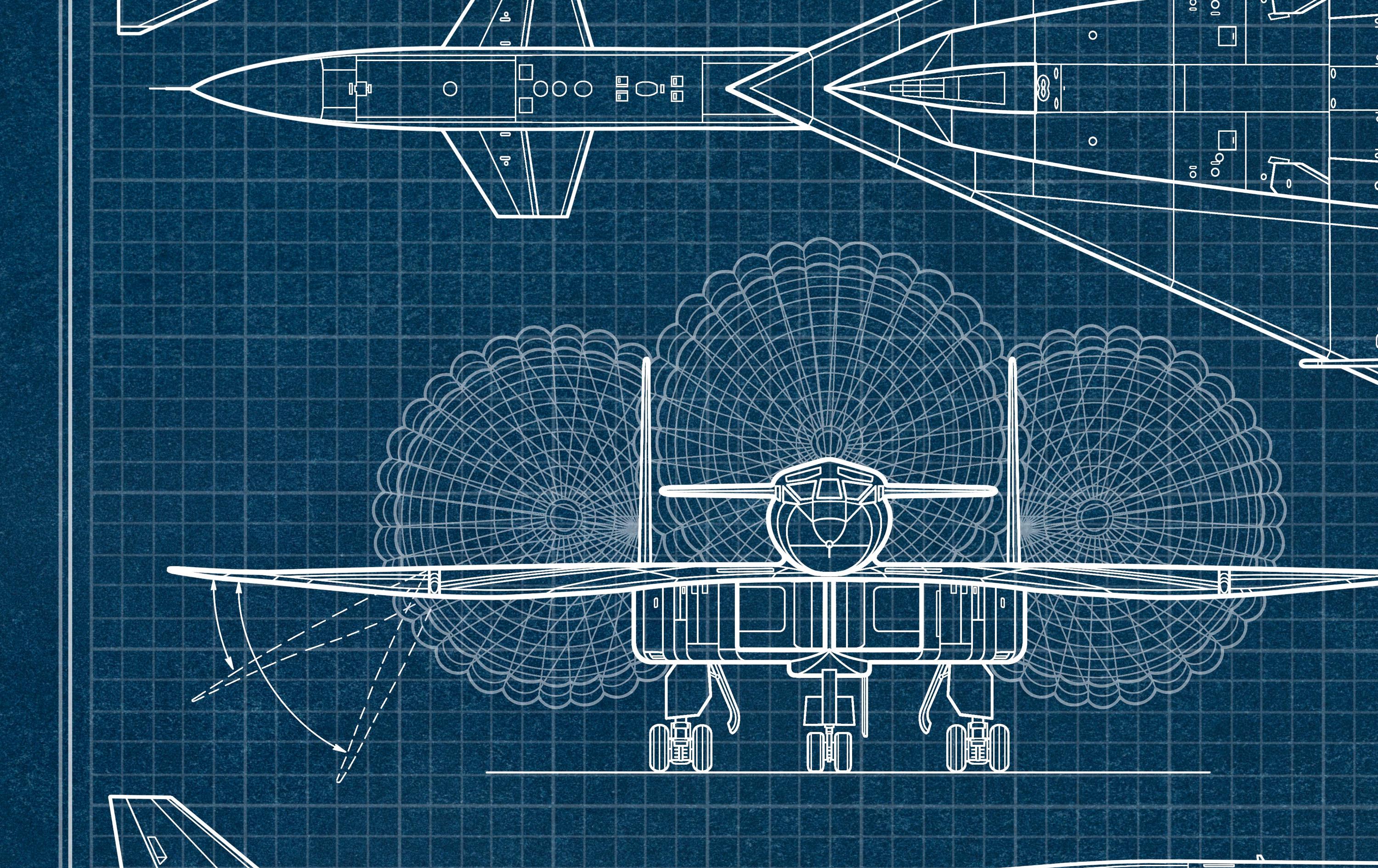 XB-70 Valkyrie Blueprint Poster, Aviation Gift, Military Wall Art