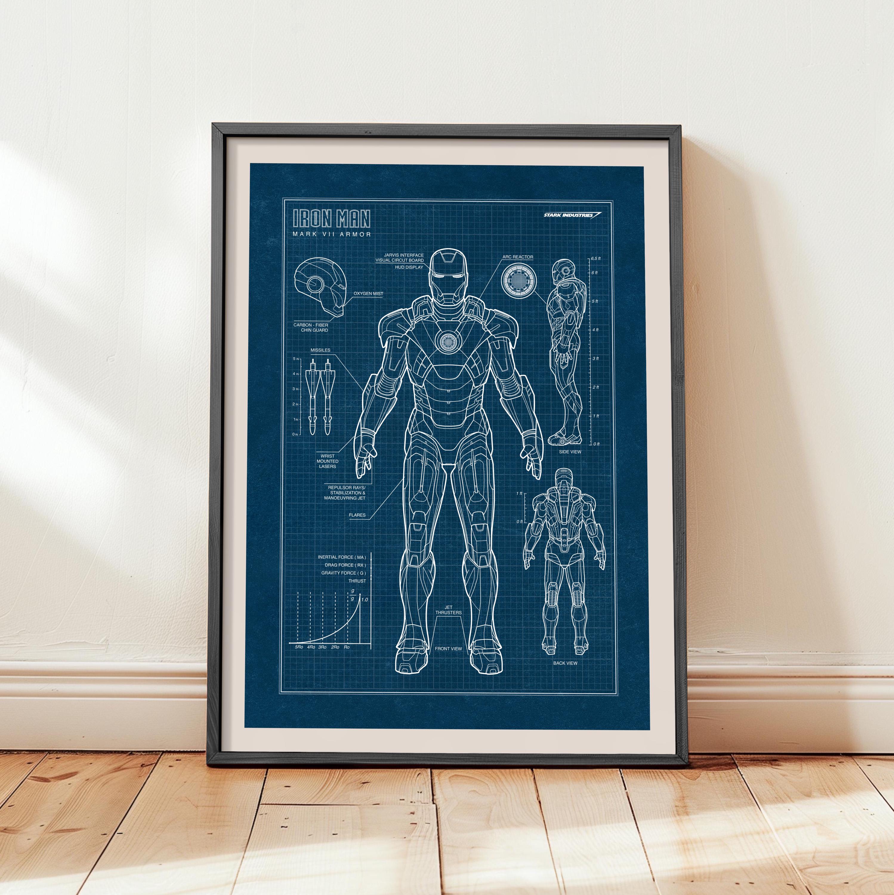 Iron man blueprint - Etsy 日本