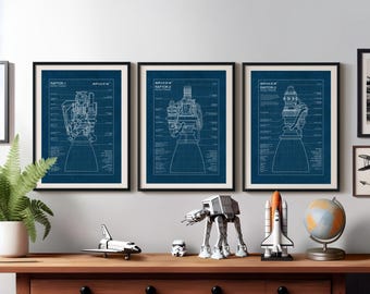 SpaceX Raptor Engine Blueprint Poster Set, Rocket Wall Art, Aerospace Decor (Digital Download)