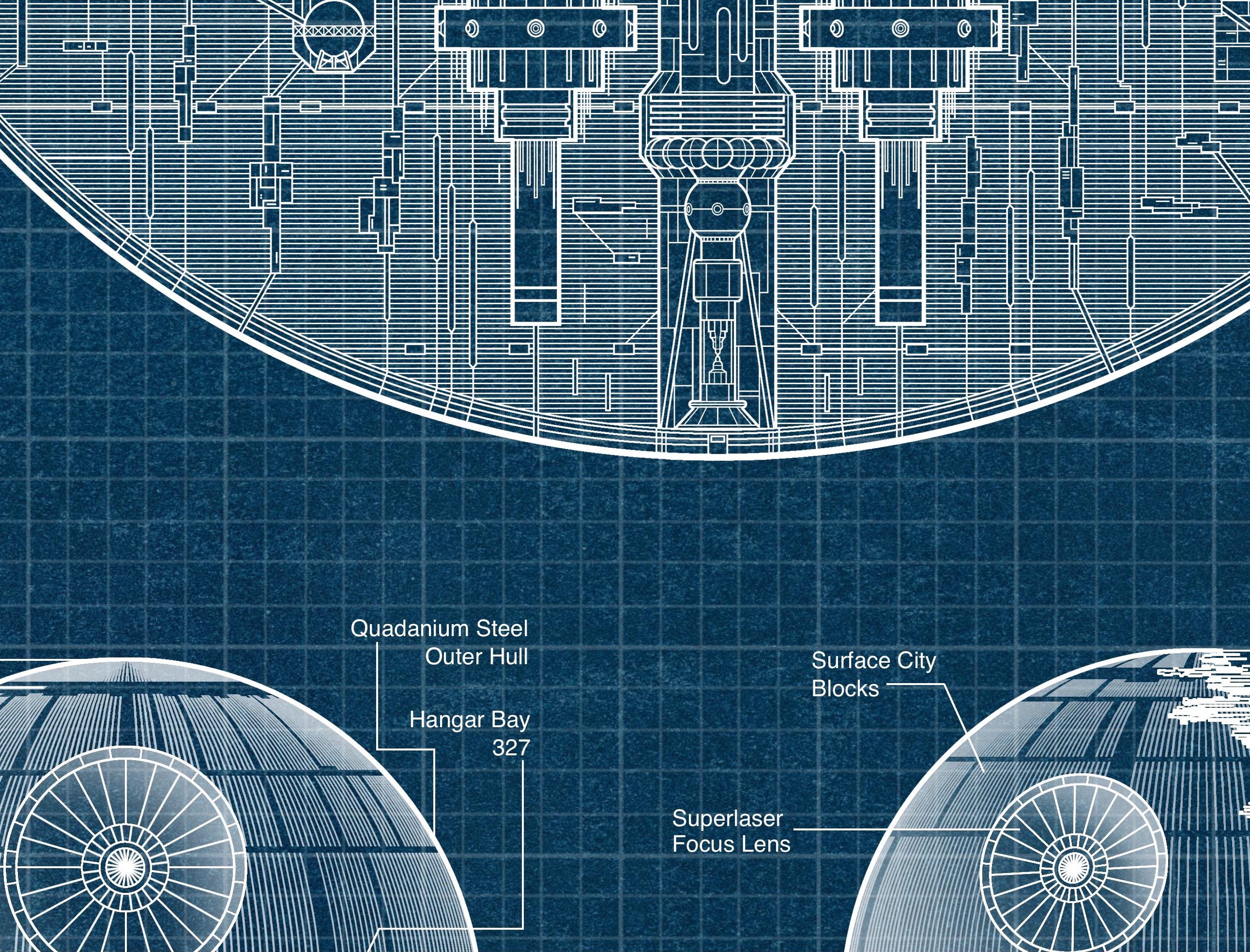 デス・スターの設計図：スター・ウォーズ ウォールアート、SF オタク風