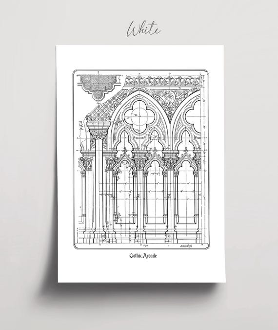 Gothic Architecture Line Drawing