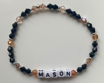 Custom Name Beaded Bracelet: Personalized Word Jewelry