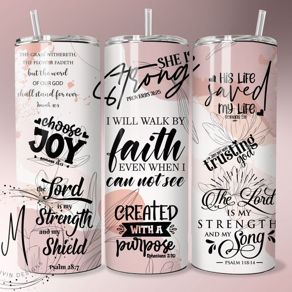 Seamless - Faith Fuel: Christian Bible Affirmations for Spiritual Upliftment - 20oz Tumbler Wrap PNG Digital File For Sublimation