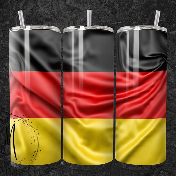 Seamless - German Flag - Deutsche Flagge - 20oz Tumbler Wrap PNG Digital File For Sublimation