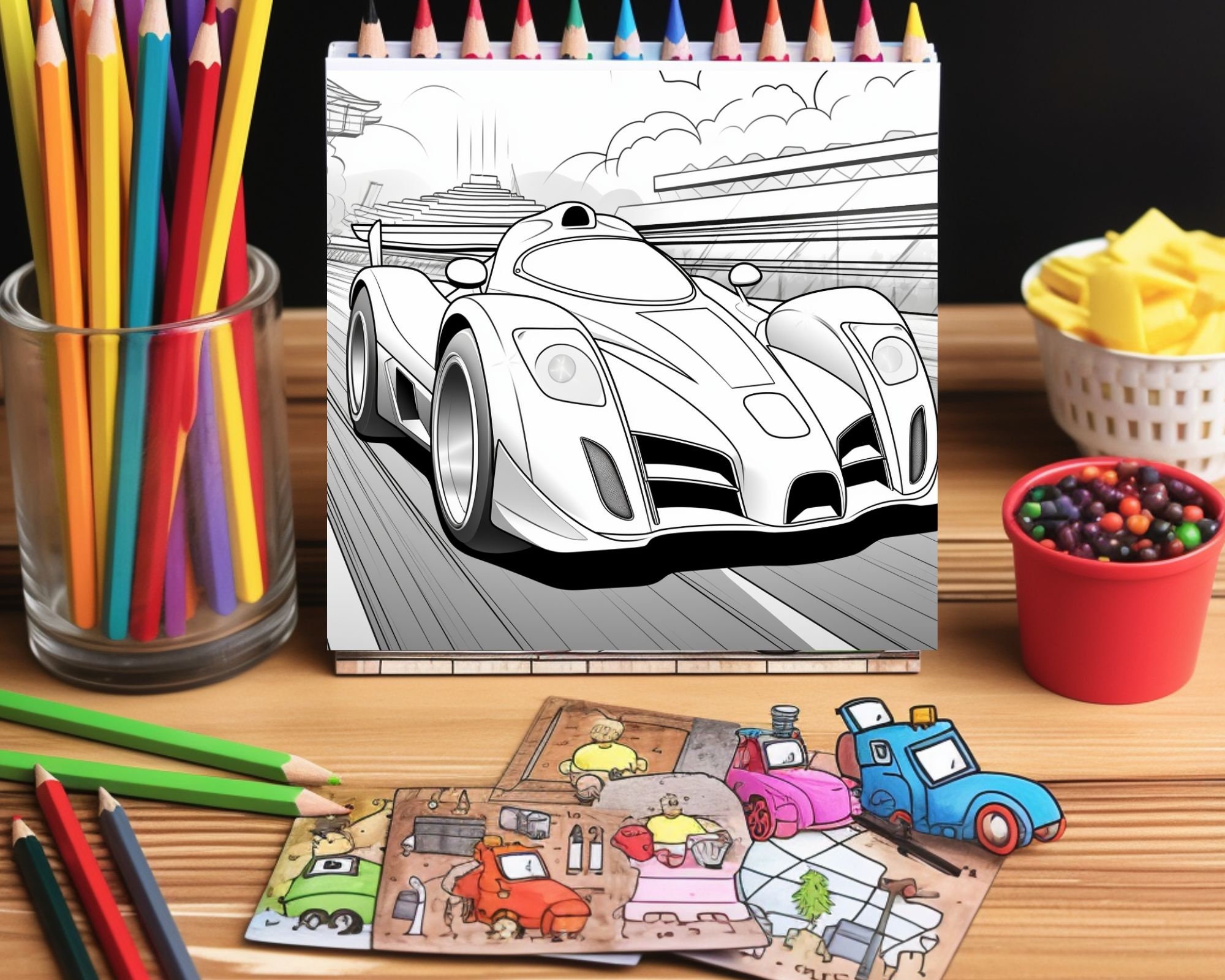 Coloring Sports Car Pages 105 Sport Cars and F1 Printable Coloring Book ...