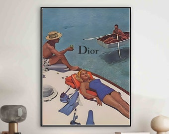 Vintage-Poster, Retro-Kunstdruck, Werbeplakat der 1960er Jahre, Modeplakat, Beauty's Sea Nassau, Vintage-Sommerkunst, Leinwand fertig zum Aufhängen