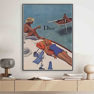 Vintage-Poster, Retro-Kunstdruck, Werbeplakat der 1960er Jahre, Modeplakat, Beauty's Sea Nassau, Vintage-Sommerkunst, Leinwand fertig zum Aufhängen