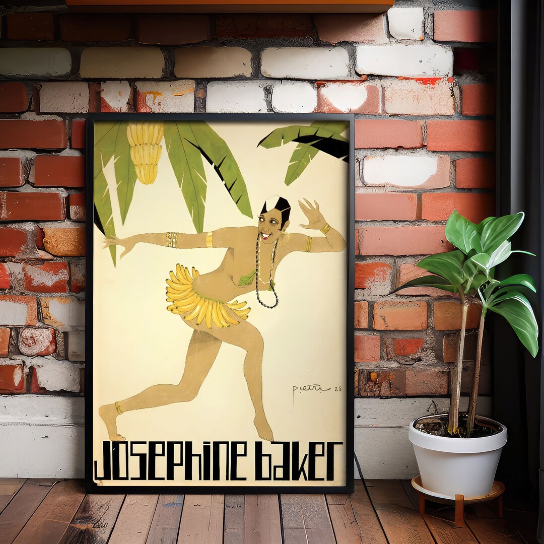 Josephine Baker Banana Skirt Vintage Poster Celebrity Art Etsy
