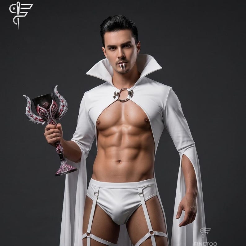 Genuine Leather Gothic Cape & Chaps: Dark Angel Costume image 3