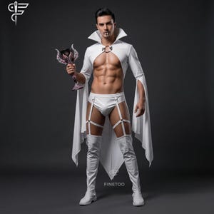 Genuine Leather Gothic Cape & Chaps: Dark Angel Costume image 1