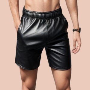 Handmade Sheep Leather Men Shorts,Real Slimfit Leather Shorts,Black Leather Short,Classic Leather Shorts,Gift For Him