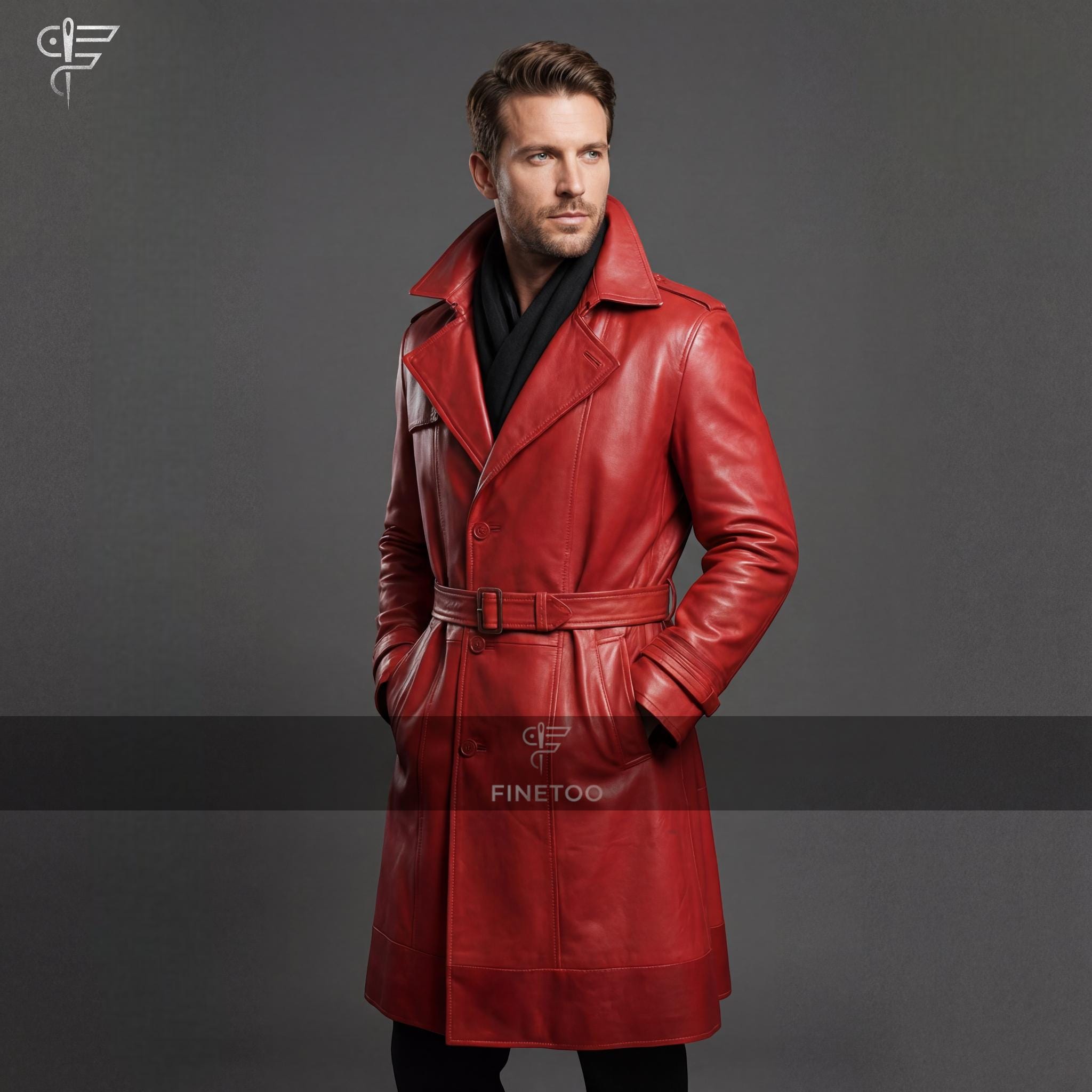 Red leather trench - Etsy 日本