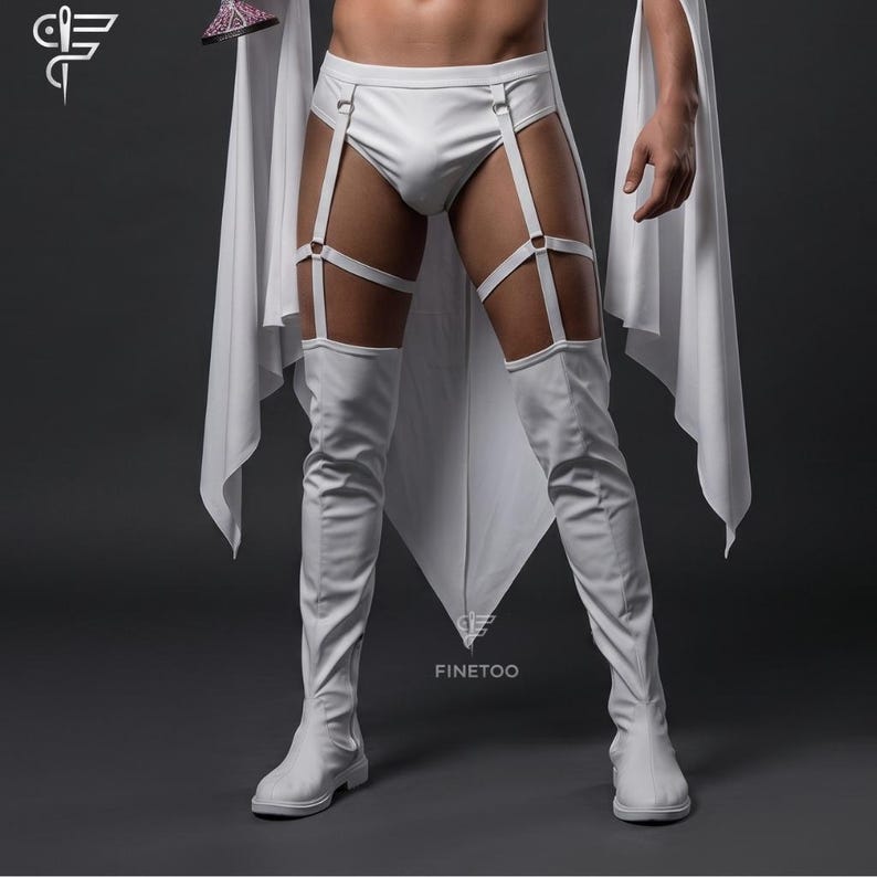 Genuine Leather Gothic Cape & Chaps: Dark Angel Costume image 4