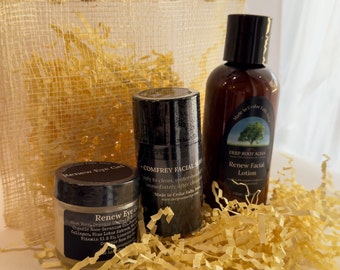 Facial Gift Basket - facial serum, renew eye gel, facial lotion
