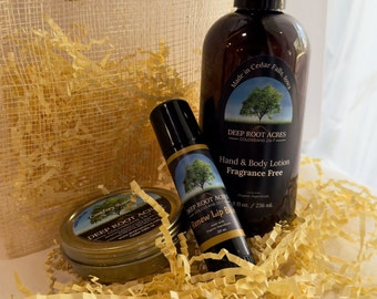 Signature Comfrey Products Gift Basket - hand and body lotion, balm, lip balm