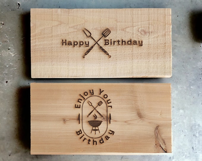 Happy Birthday Grilling Gift Cedar Cooking Planks