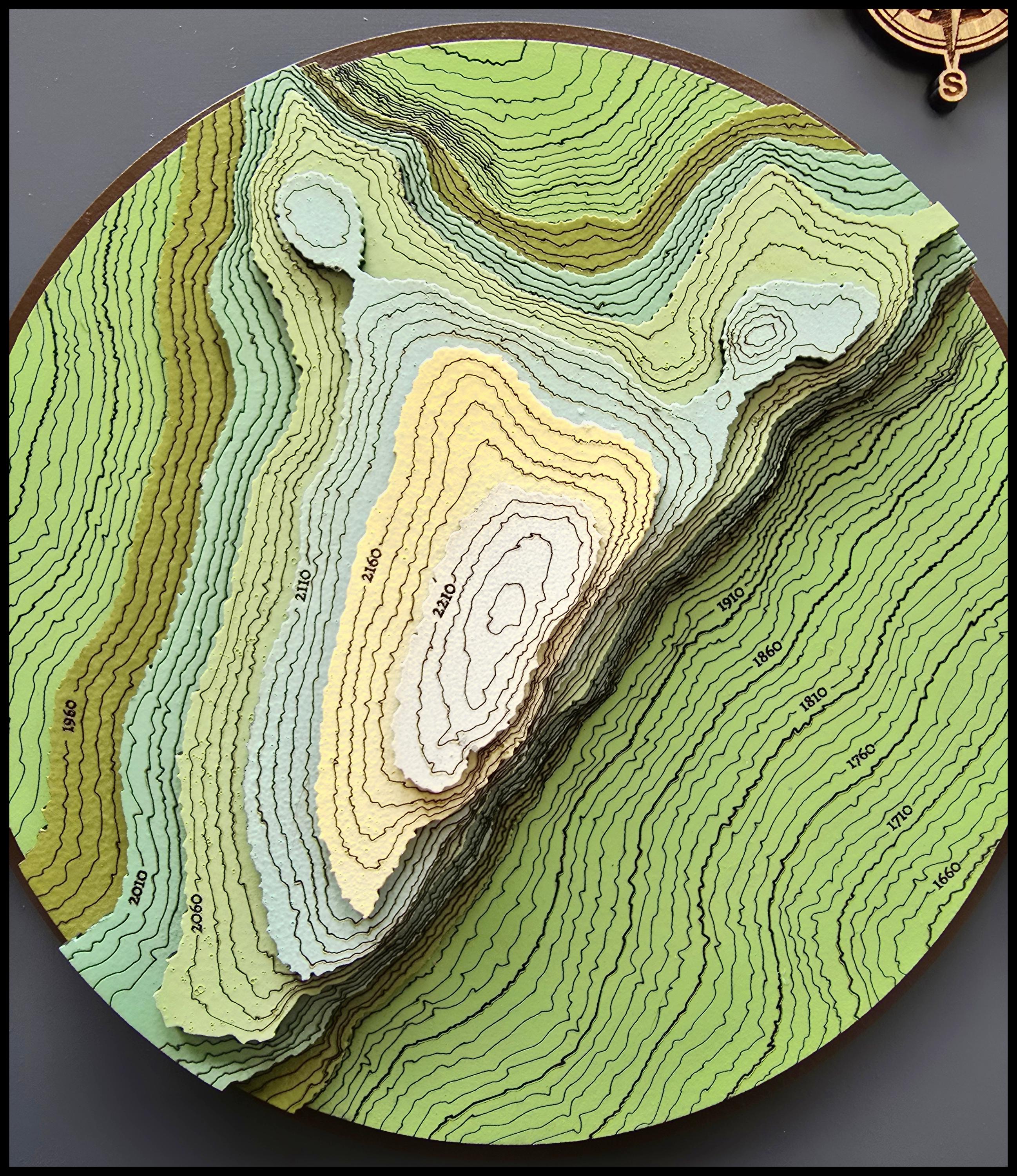 木枠付きヤムヌクサ山の木製 3D 標高地図 - Etsy 日本