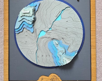 Handcrafted 3D elevation map of Canmore's Ha Ling Peak