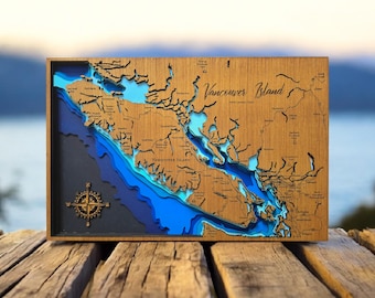 3D Bathymetry Depth  Map of Vancouver Island